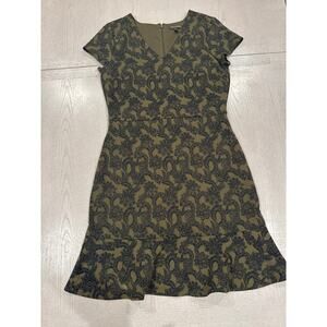 Banana Republic Green and Paisley Dress Cottagecore Girly (K)